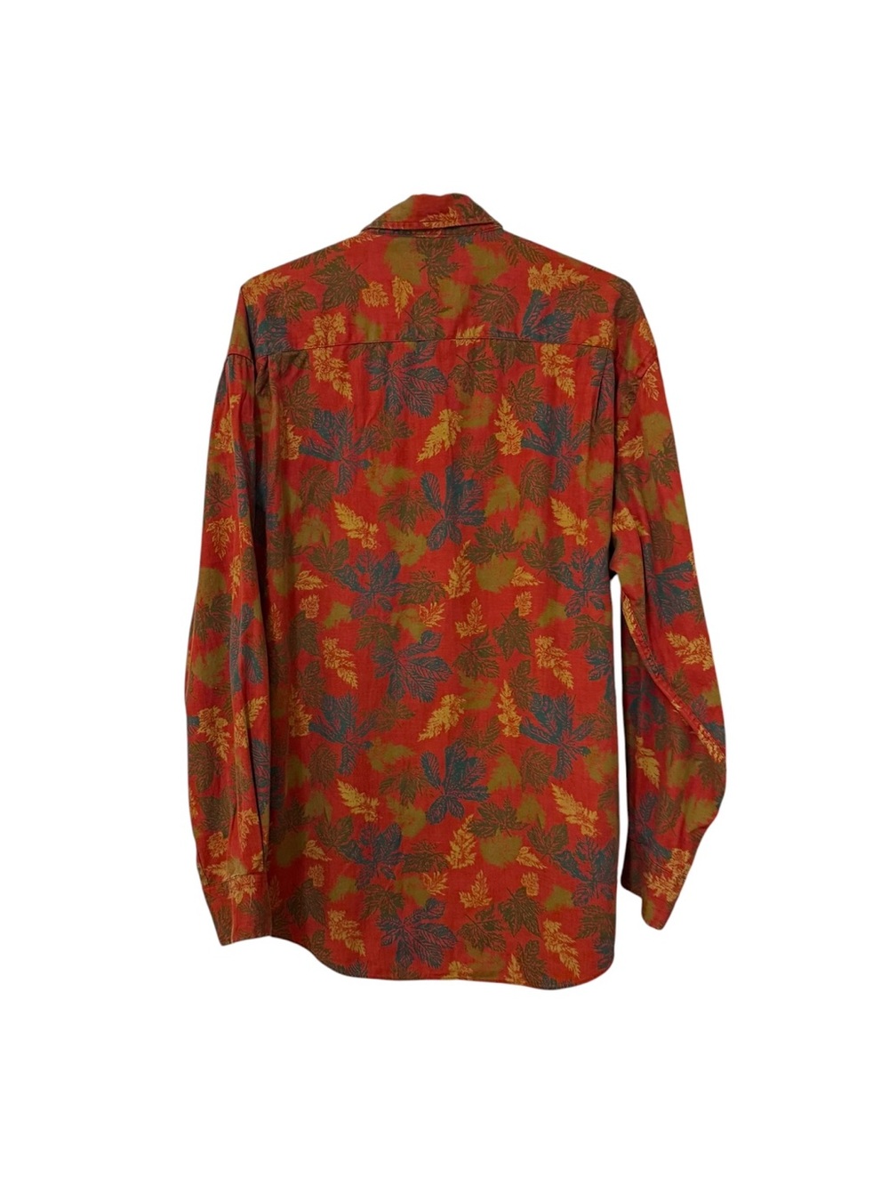 Vintage Gap Fall Leaves Print Button Down Shirt 90’s Mens Medium Long Sleeve Red - Picture 3 of 16